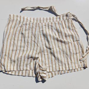 Ava & Viv Size 1X White Orange Stripe Women's Shorts